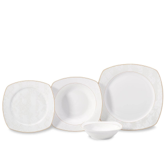 Korkmaz Mona Collection 60 Parça Kare Yemek Takımı - 1