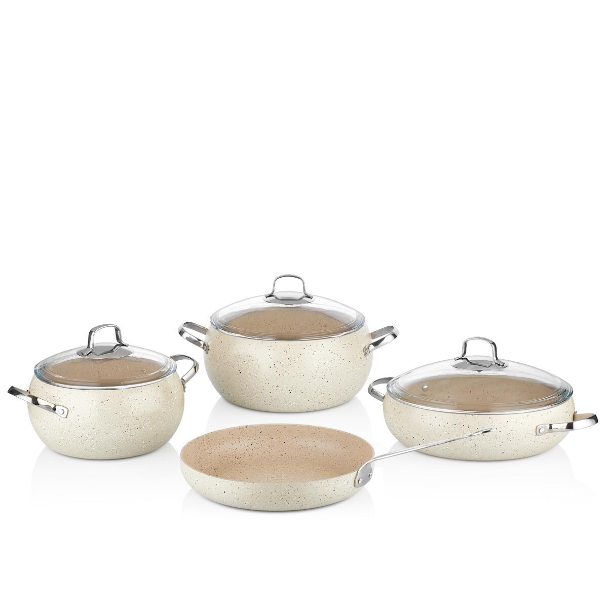◆川島織物&マナトレ◆レース&ドレープ◆W94×H207◆E2510KA3◆ Korkmaz Mondea 7 Parça Tencere Seti A2656 | korkmazstore.com.tr