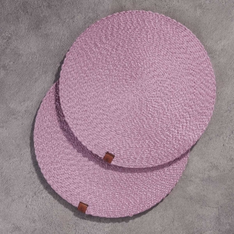 Korkmaz Natura 2li Masa Servisi Pembe 35x35 cm A8998-3 - Korkmaz