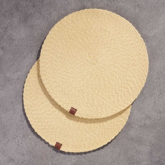 Korkmaz Natura 2li Masa Servisi Sarı 35x35 cm A8998-4 - Korkmaz