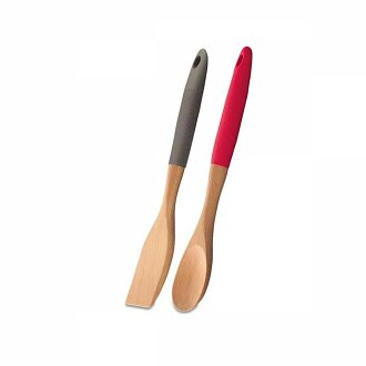 Korkmaz Natura Ahşap Kırmızı Kaşık ve Spatula Seti A566-01 - Korkmaz