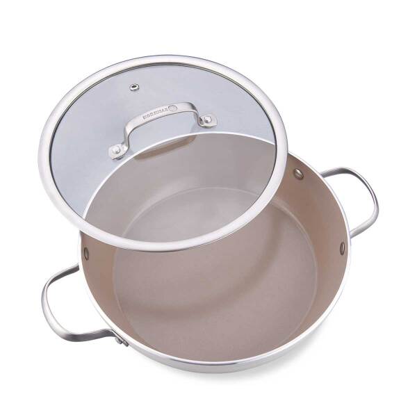 Korkmaz Nea Sera Kısa Tencere Vanilya 26x6,3 cm A3859 - 3