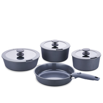 Korkmaz Nova Pratika 8 Parça Gri Tencere Seti A2792-1 - Korkmaz (1)