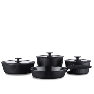 Korkmaz Nova Pratika 8 Parça Siyah Tencere Seti A2792 - Korkmaz