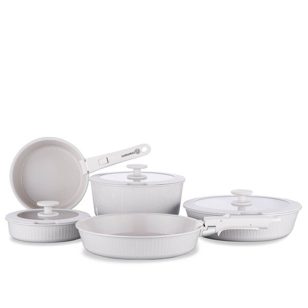 Korkmaz Nova Pratika Bej 10 Parça Tencere Seti A2791 - 1