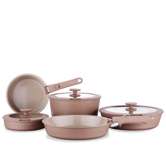 Korkmaz Nova Pratika Mocha 10 Parça Tencere Seti A2791-1 - Korkmaz