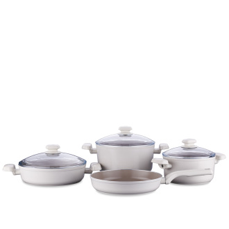 Korkmaz Ornella Sera 7 Parça Vanilya Tencere Seti A3988 - Korkmaz