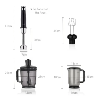 Korkmaz Performix Mega Siyah Blender Set A449 - Korkmaz (1)