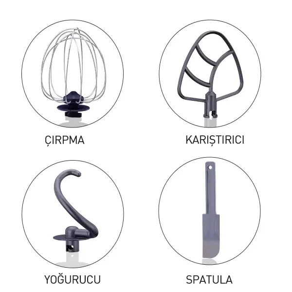 Korkmaz Pro Mix Kırmızı Stand Mikser A470-03 - 6