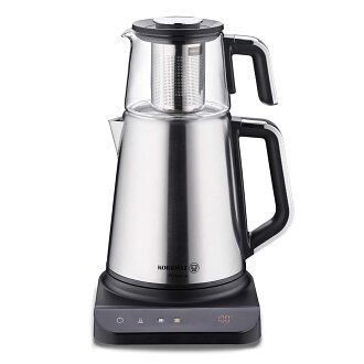 Korkmaz Prosense Elektrikli Çaydanlık Inox Cam Demlik A852-01 - Korkmaz
