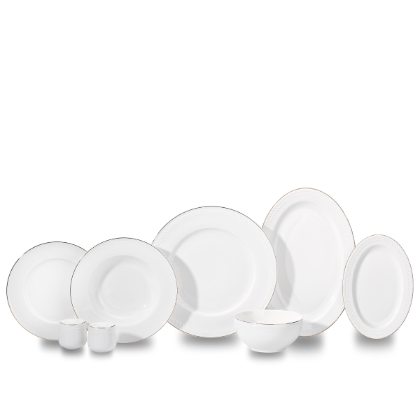 Korkmaz Roma Collection 53 Parça Gold Yemek Takımı A9881 - 1