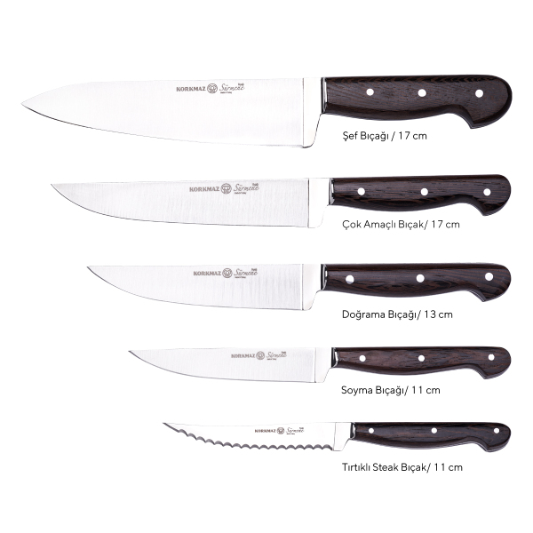 Korkmaz Sürmene Şef 6 Parça Bıçak Seti A5502 - 2