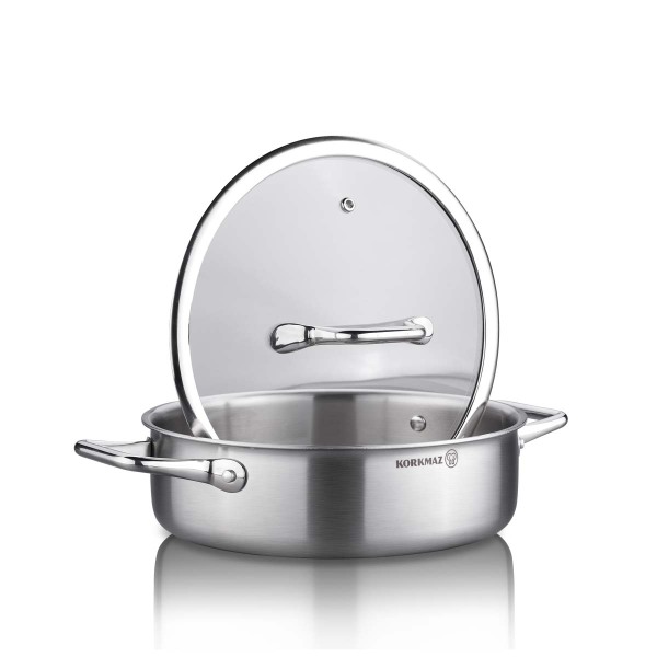 Korkmaz Tria Kısa Tencere 24x8 cm A2095 - 3