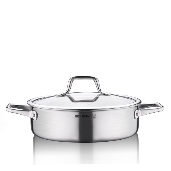 Korkmaz Tria Kısa Tencere 28x9,5 cm A2096 - 1