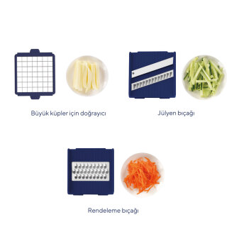 Korkmaz Twista Çok Amaçlı 13 Parça Rendeleme ve Dilimleme Seti A5664 - 5