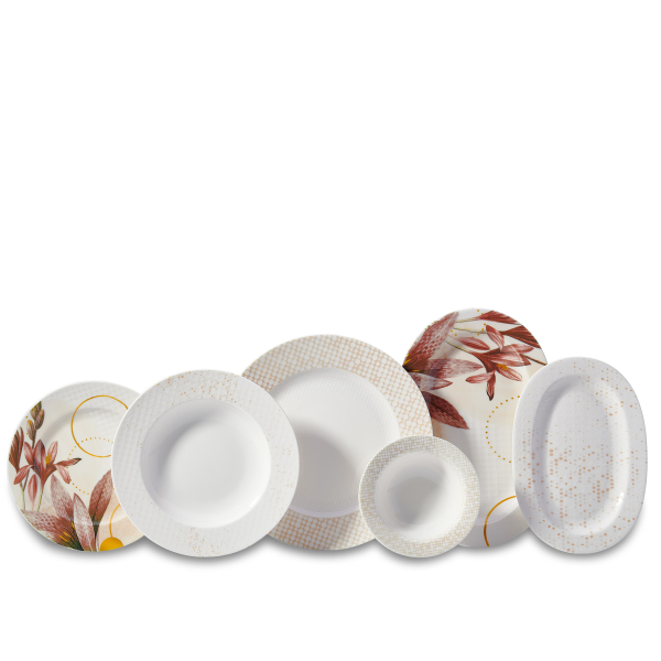 Korkmaz Vanessa Collection 55 Parça Yuvarlak Yemek Takımı A8866 - 1