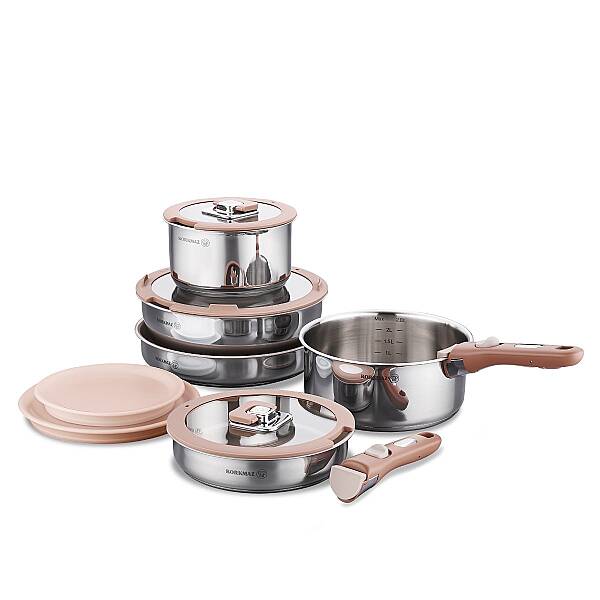 Korkmaz Verso 12 Parça Mocha Tencere Seti A2790-1 - 2