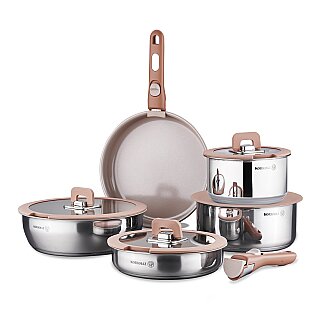 Korkmaz Verso 12 Parça Mocha Tencere Seti A2790-1 - Korkmaz