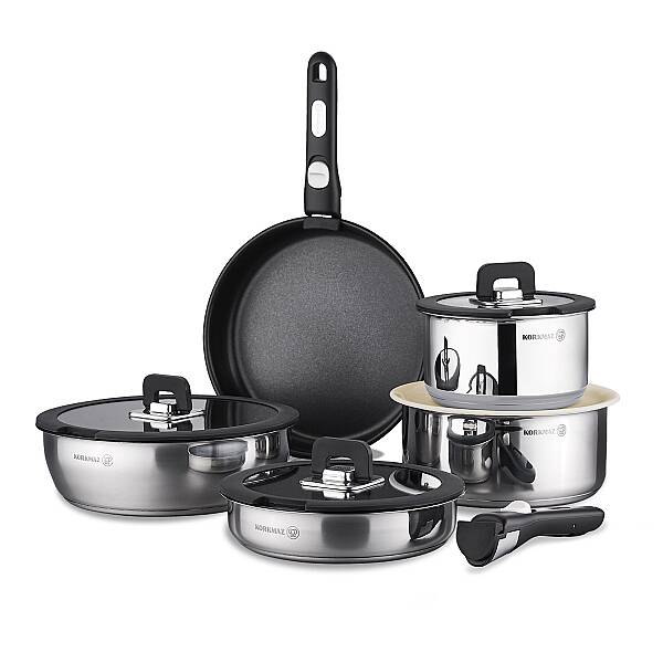 Korkmaz Verso 12 Parça Siyah Tencere Seti A2790 - 1
