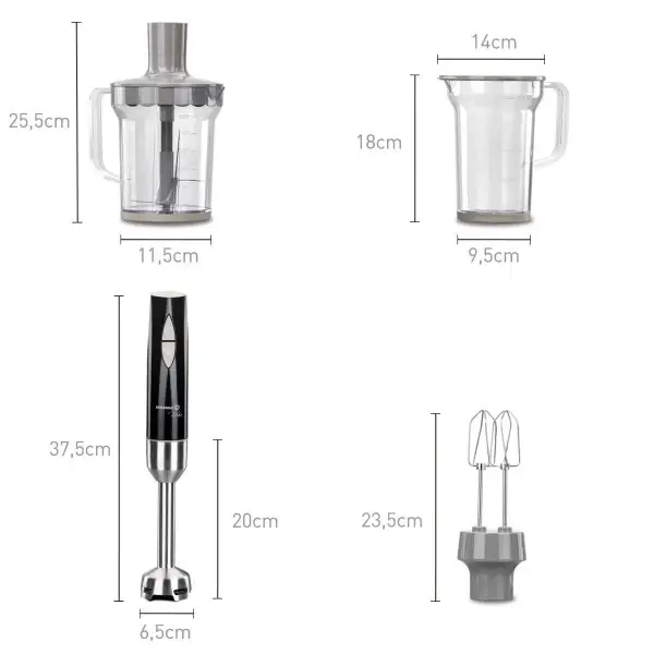 Korkmaz Vertex Mega Inox/Siyah Blender Set A445 - 2