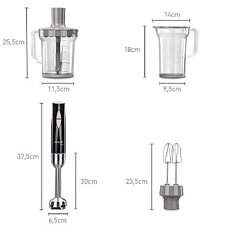 Korkmaz Vertex Mega Inox/Siyah Blender Set A445 - Korkmaz (1)