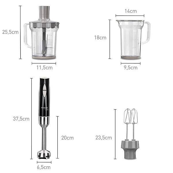 Korkmaz Vertex Mega Inox/Siyah Blender Set A445 - 2