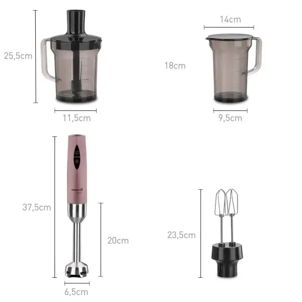 Korkmaz Vertex Mega Rosagold Blender Set A445-05 - 2